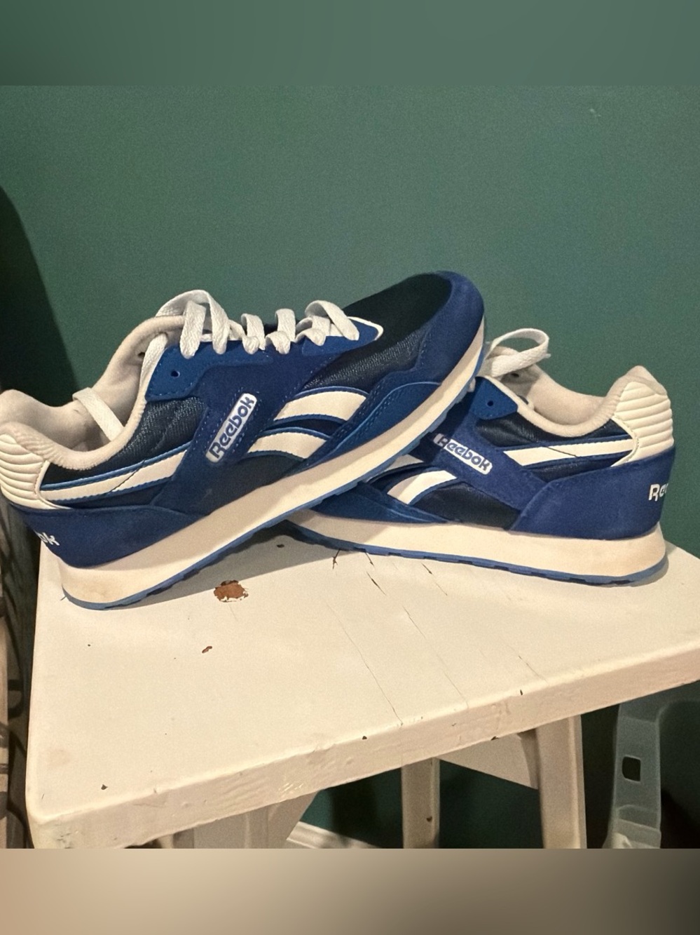 Reebok Classic cobalt blue & White Retro Sneakers